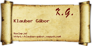 Klauber Gábor névjegykártya