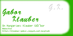 gabor klauber business card